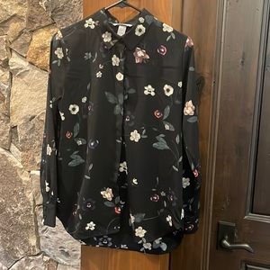 Women’s long sleeve button down shirt  100% Polyester